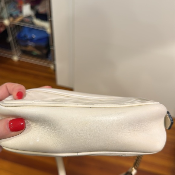 Gucci Mini GG Marmont Chain Shoulder Bag White - Picture 8 of 13